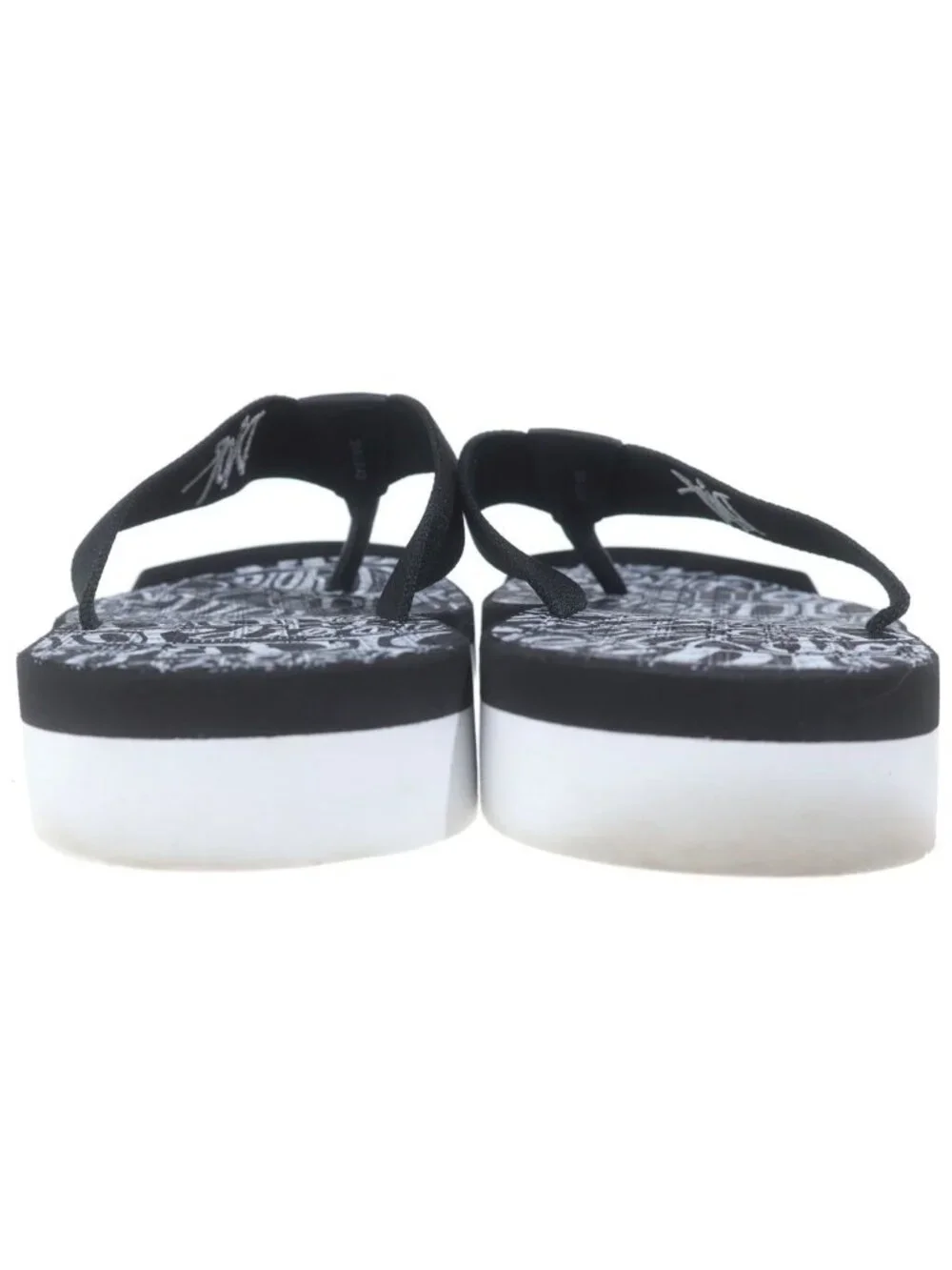 Dior Homme Shawn Stussy Font Logo Beach Sandals Shoes Black White